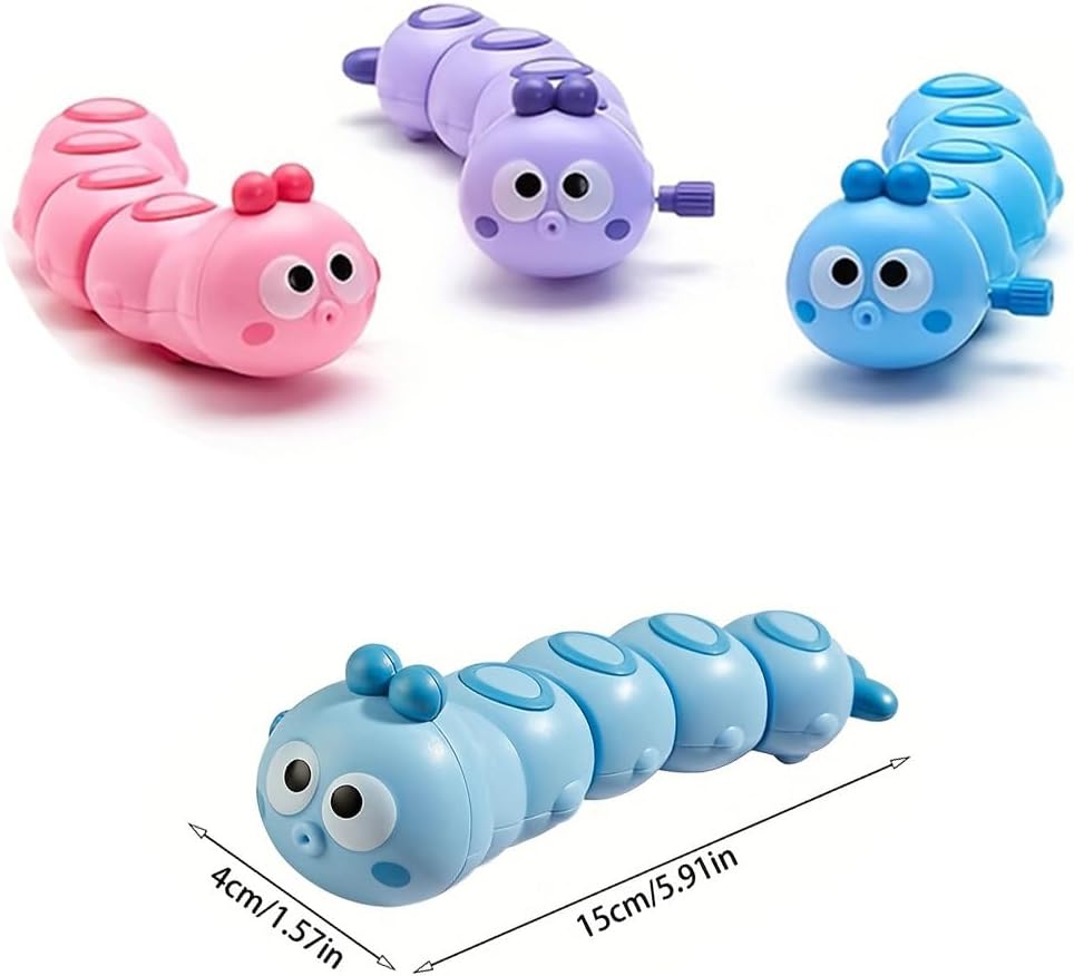 Wind-Up Caterpillar Toy - Mechanical Crawling Insect, Educational STEM Kids Toys for Toddlers (MOQ 10 Sets)