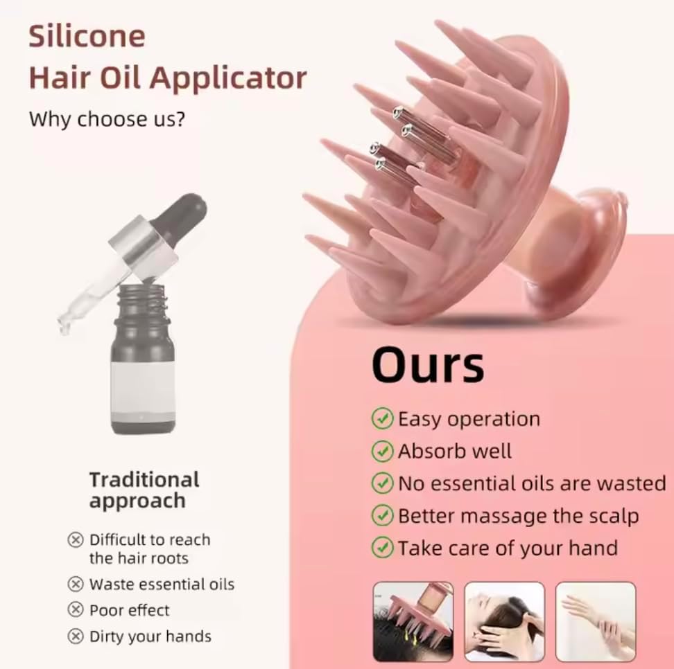 Hair Oil Applicator Scalp Massager Brush Hair Care Dispenser Oil Massage Brush