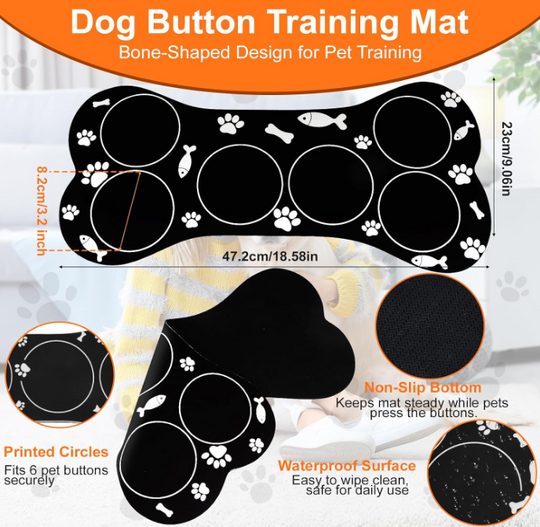Dog & Cat Talking Buttons, 12-Pcs Recordable Voice Training Buttons with Non-Slip Bases (MOQ 10 Sets)