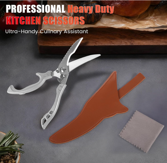 Heavy Duty Poultry Shears, Stainless Steel Kitchen Scissors (MOQ 10 Sets)
