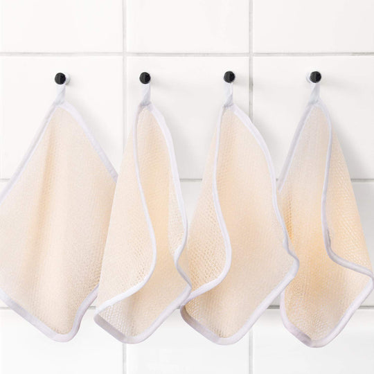 Exfoliating Face and Body Wash Bath Scrub Soft Weave Bath Towel Two Sides (10 Pack)