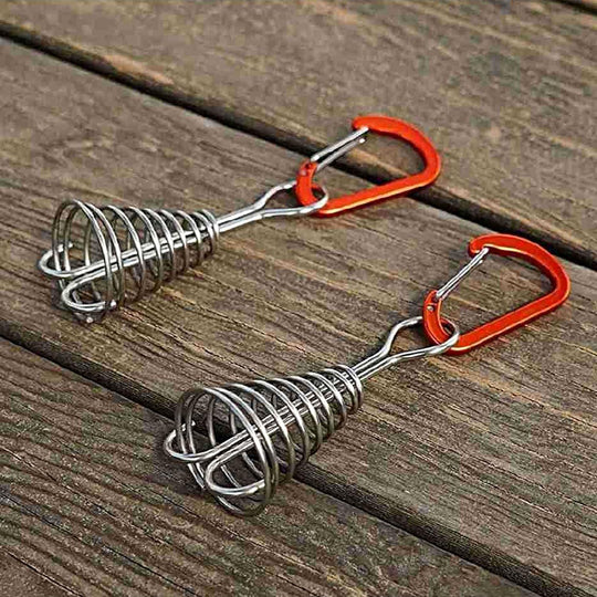 Portable tent accessories staking adjustment rope buckle spring cleat pegs for outdoor camping(10 Pack)