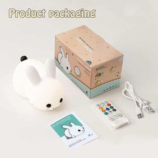 Perfect Gift Jade bunny Sleeping lamp light up silicone animal night light