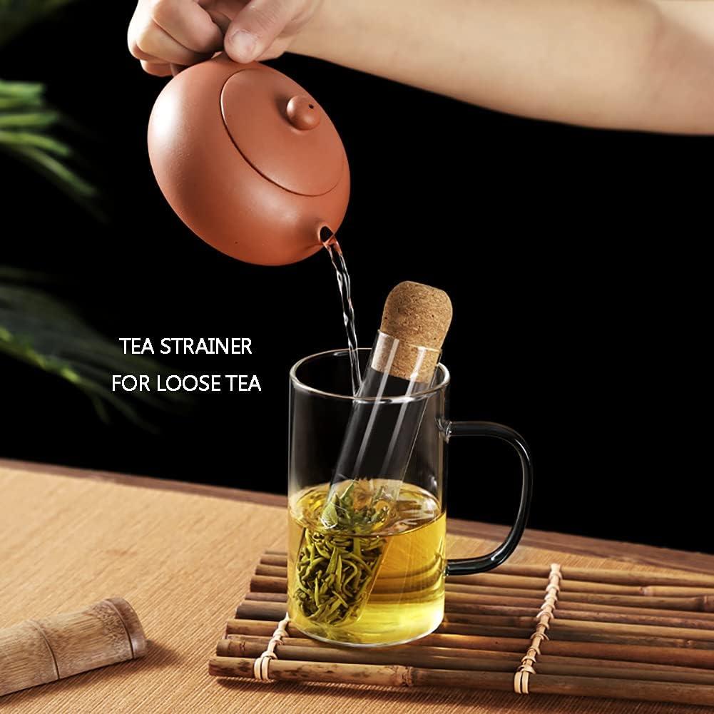 Tea Strainer Accessories Glass Test Tube Tea Strainer Glass Tube Tea Infuser With Cork Lid