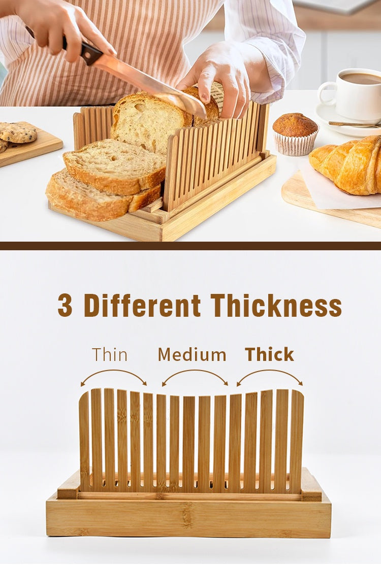 Legend Foldable toast wooden Bamboo Bread Slicer for Homemade Bread (10 Sets)