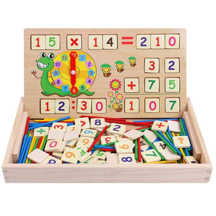 Montessori Baby Math Teaching Aids Multifunctional Math Operation and Drawing Box Learning Preschool Early Childhood Educational Toys