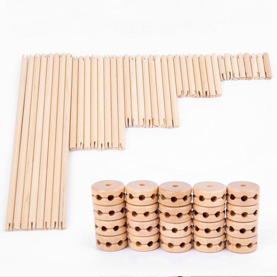 Wooden Building Block Toys for Kids Ages 4-8, STEM Preschool Learning Educational Toys for Children, Creative Construction Toys Gift for Boys and Girls, 60 Pcs