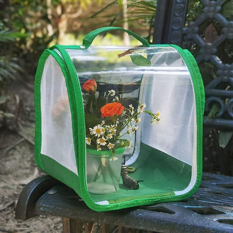 Kids Backyard Nature Adventure Exploration Bug Folding Cage Insect Observation Box with Handle(Bulk 3 Sets)