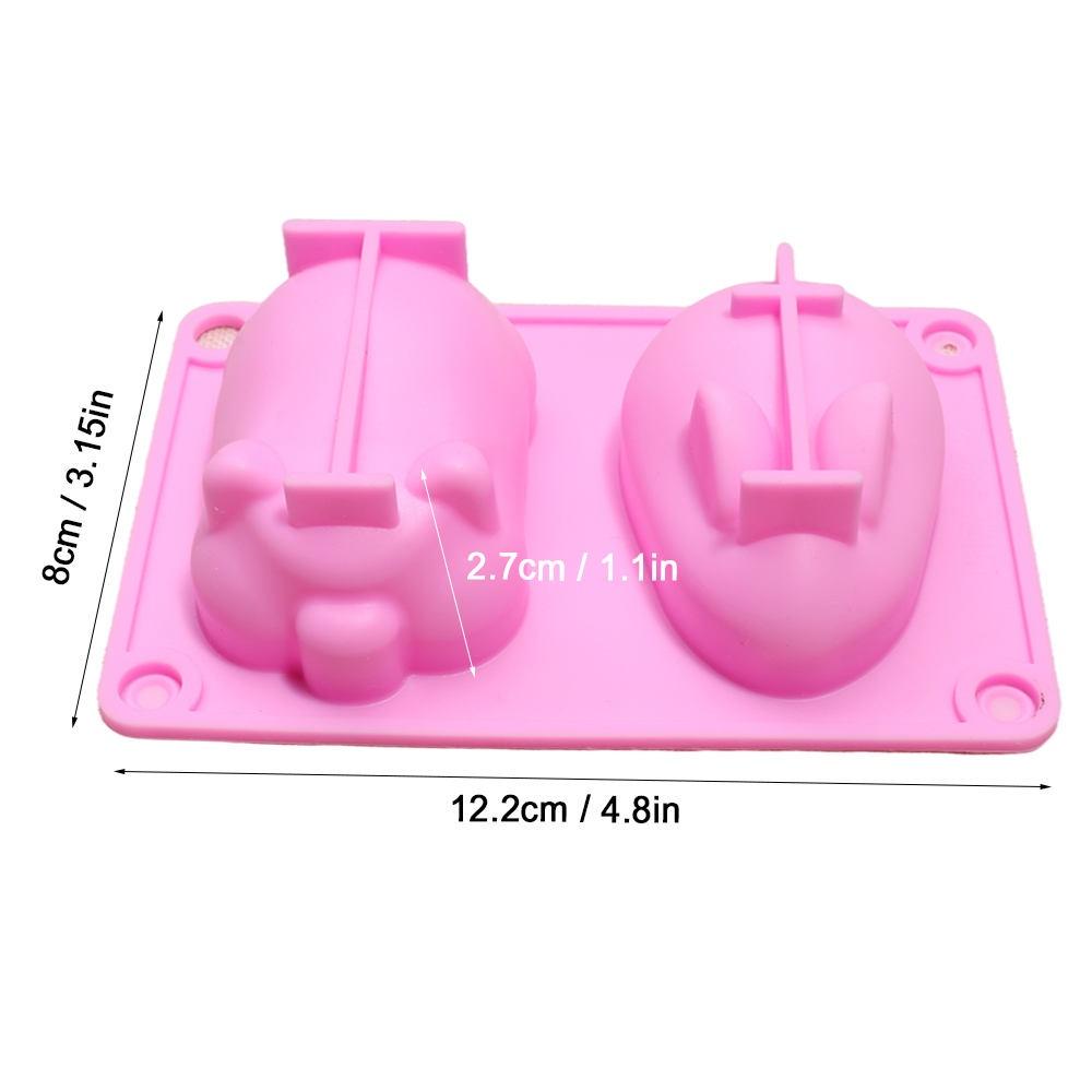 Silicone Mousse Cake Mold Bunny Piggy Baking Tray Dessert Mold Pastry(2 Pcs)