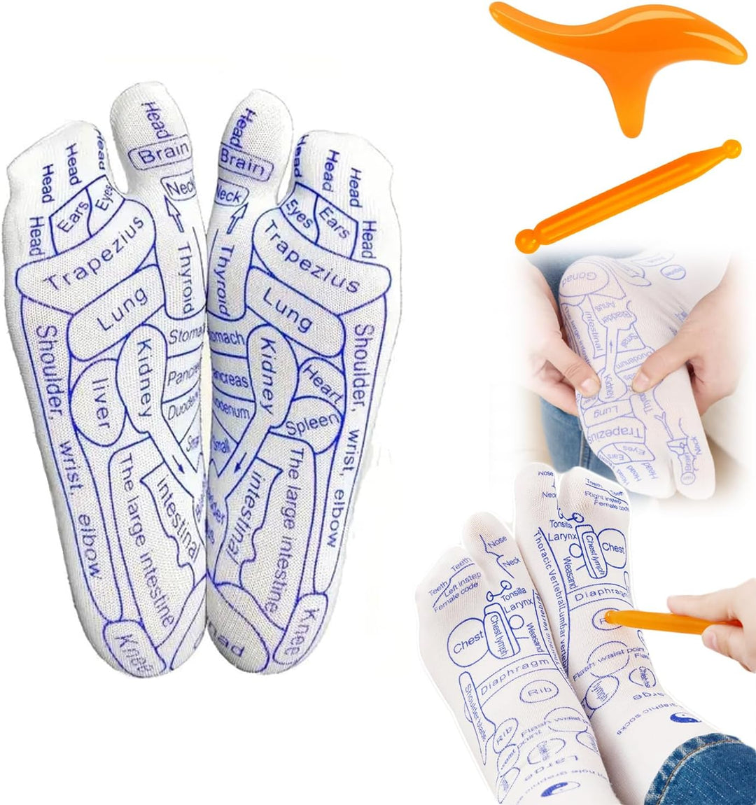 Reflexology Socks with Tools, Acupressure Reflexology Socks Massage