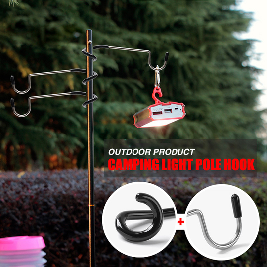 Tent Light Camping Hanger S Shape Lamp Hanger Versatile Light Pole Hooks for Outdoor Yard Tent Travel