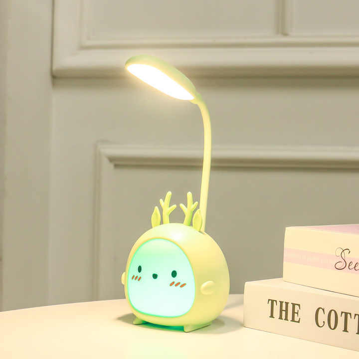 Desk Lamp, Portable LED Desk Lamps with Night Light,Rabbit Foldable USB Rechargeable Reading Light for Children Boys Girls