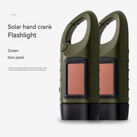 Hand Crank Solar Powered Flashlight Emergency Rechargeable LED Flashlight Survival Flashlight, Quick Snap Carbiner Dynamo Flashlight Torch for Outdoor Sports(10 Pack)