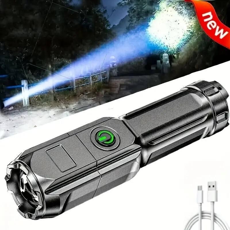 Powerful LED Flashlight Tactical Flashlights Rechargeable Waterproof Zoom Fishing Hunting(Bulk 3 Sets)