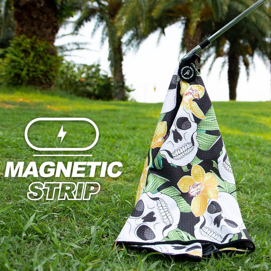 Top Quality Microfiber Waffle Design with Clip - Industrial Strength Magnet for Strong Hold to Golf Bags, Carts & Clubs