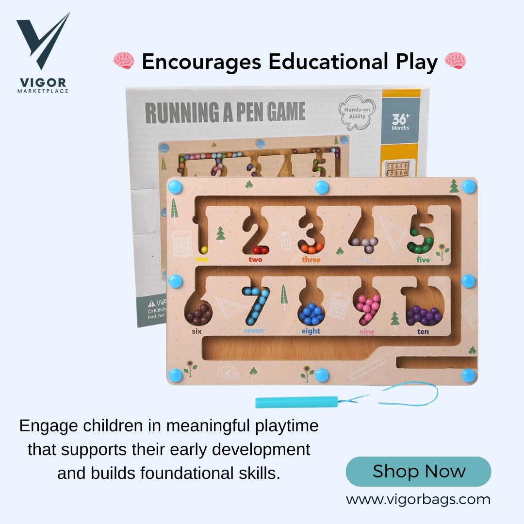 Maze Educational Game Color Number Montessori Education for kids 3-5 Year Old (10 Pack)