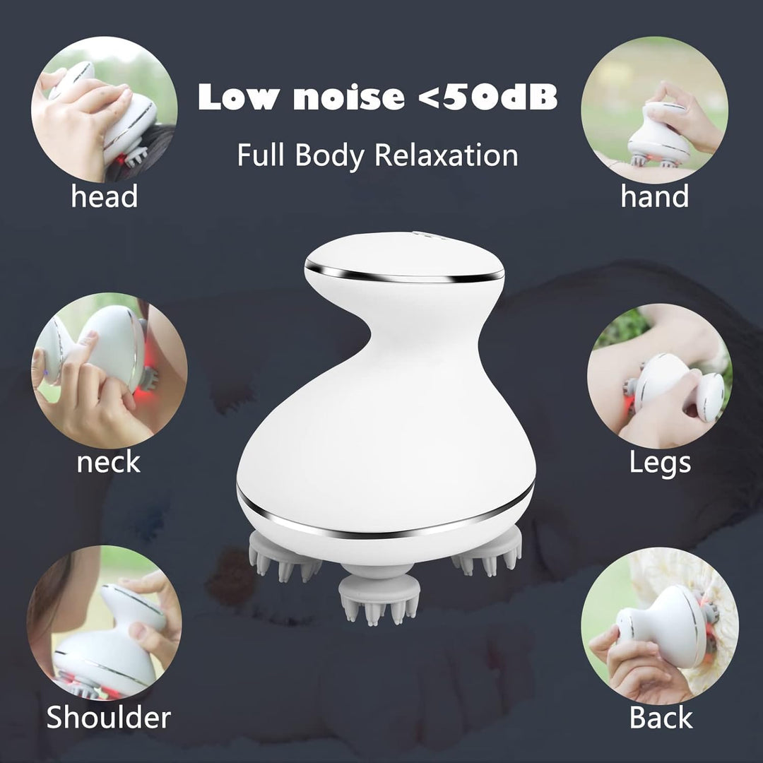 Electric Head Massager Waterproof  Red Light Care Handheld Massager 4 Detachable Heads Wireless Portable (MOQ 10 Sets)