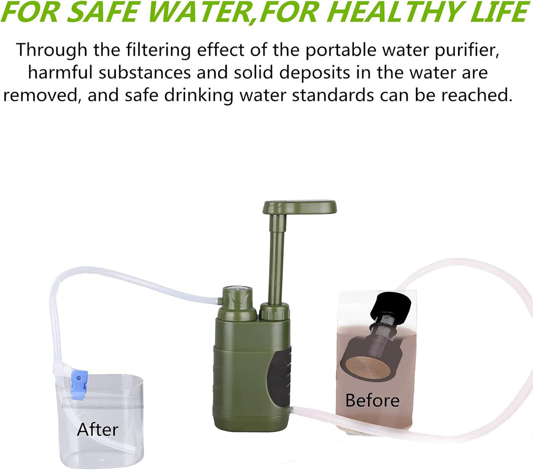 Portable Hand Pump Water Filter Camping Water Filter Survival