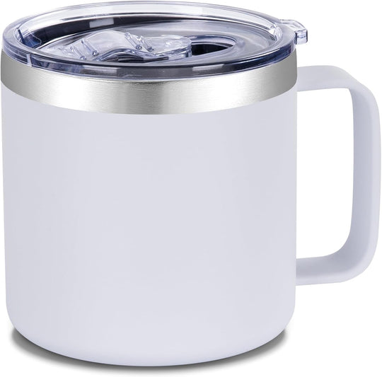 Insulated Coffee Mug Bulk with Handle, Stainless Steel Travel Coffee Mug with Lid, Double Wall Vacuum Metal Coffee Cup