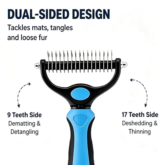 Dog & Cat Detangling Comb – Pet Grooming Brush for Knots & Tangled Fur