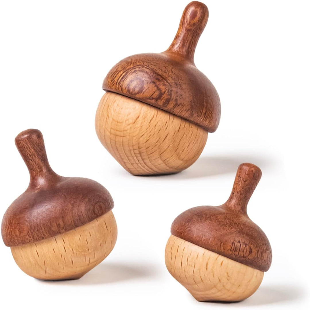 Handmade Wooden Spinning Tops Classic Sensory Educational Toys