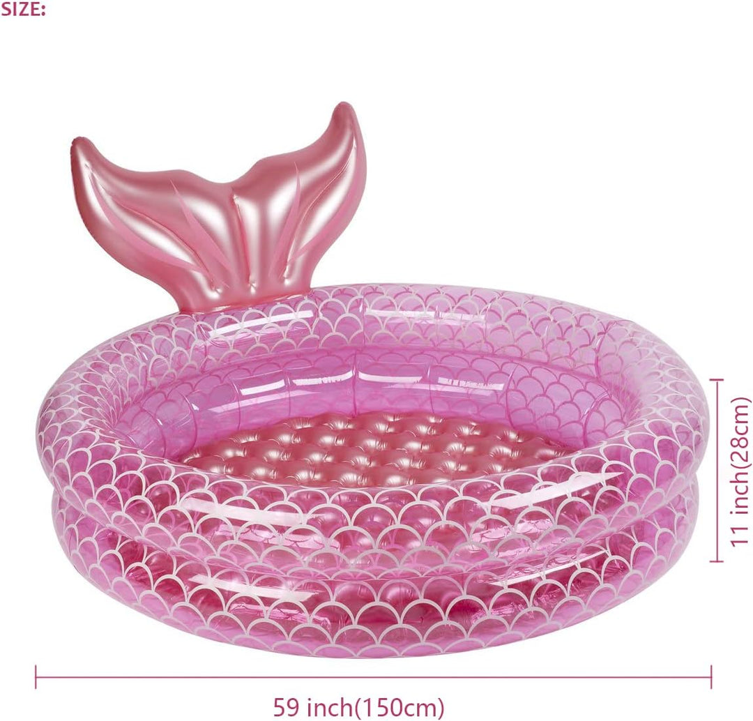 Inflatable Mermaid Kiddie Pool Round Blow up Kids Pool Toddler Swimming Pool (MOQ 10 Sets)