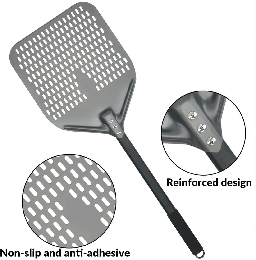Pizza long Peel Perforated Pizza Shovel Aluminum Brick Oven Detachable