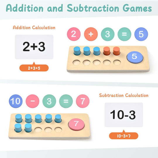 Wooden Montessori Ten Frame Counting Set (MOQ 10 Sets)