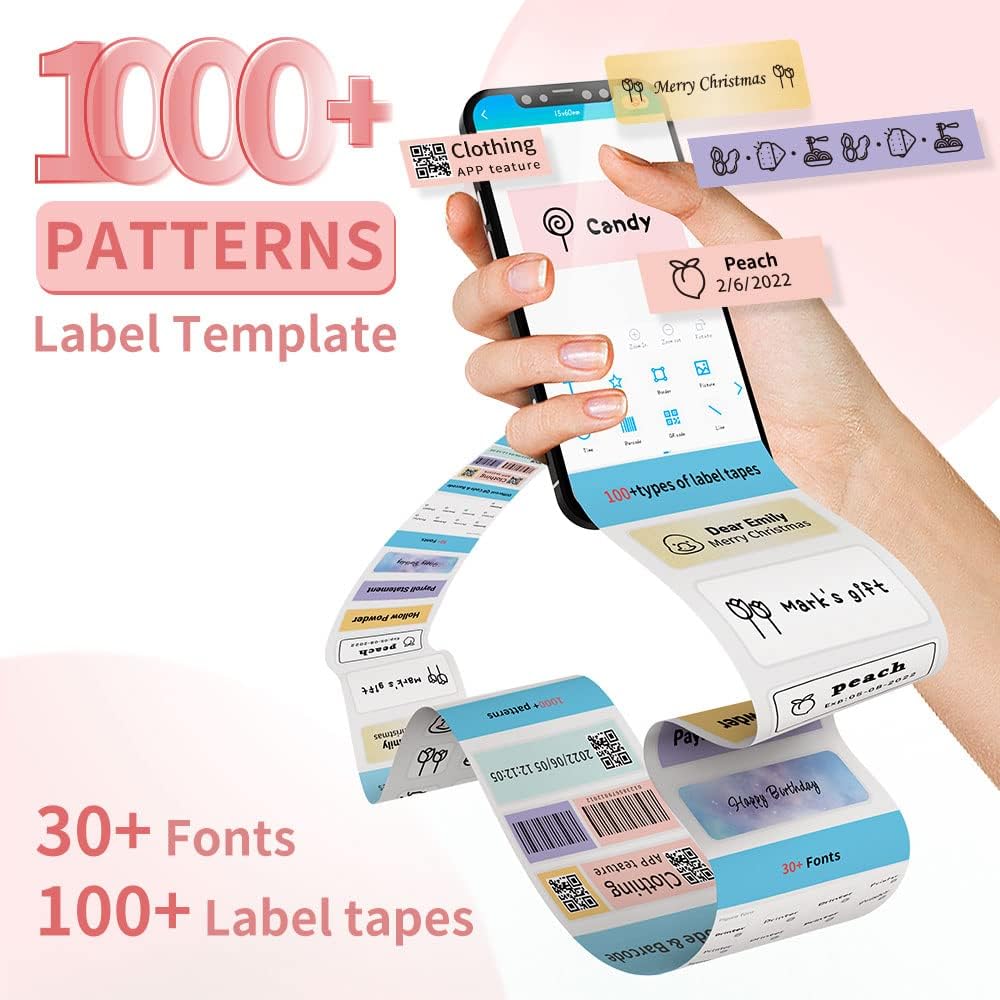 Phomemo D30 Bluetooth Label Maker Machine with Tape – Mini Portable Label Printer for Home, School & Office (MOQ 10 Sets)