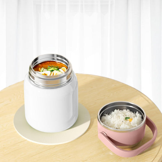 Vacuum Insulated Food Jar with Folding Spoon (MOQ 10 Sets)