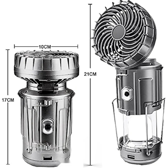 Solar camping lantern with fan size dimensions