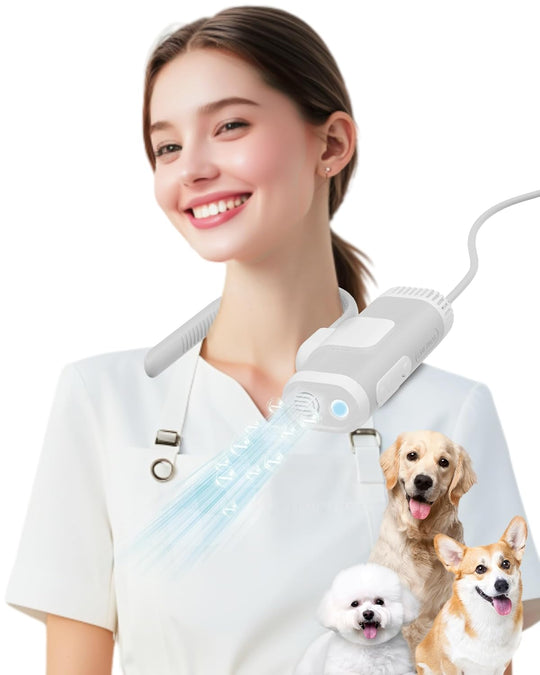 Pet Grooming Dog Hair Dryer Water Blowing Machine Neck Hanging Free Your Hands (MOQ 10 Sets)