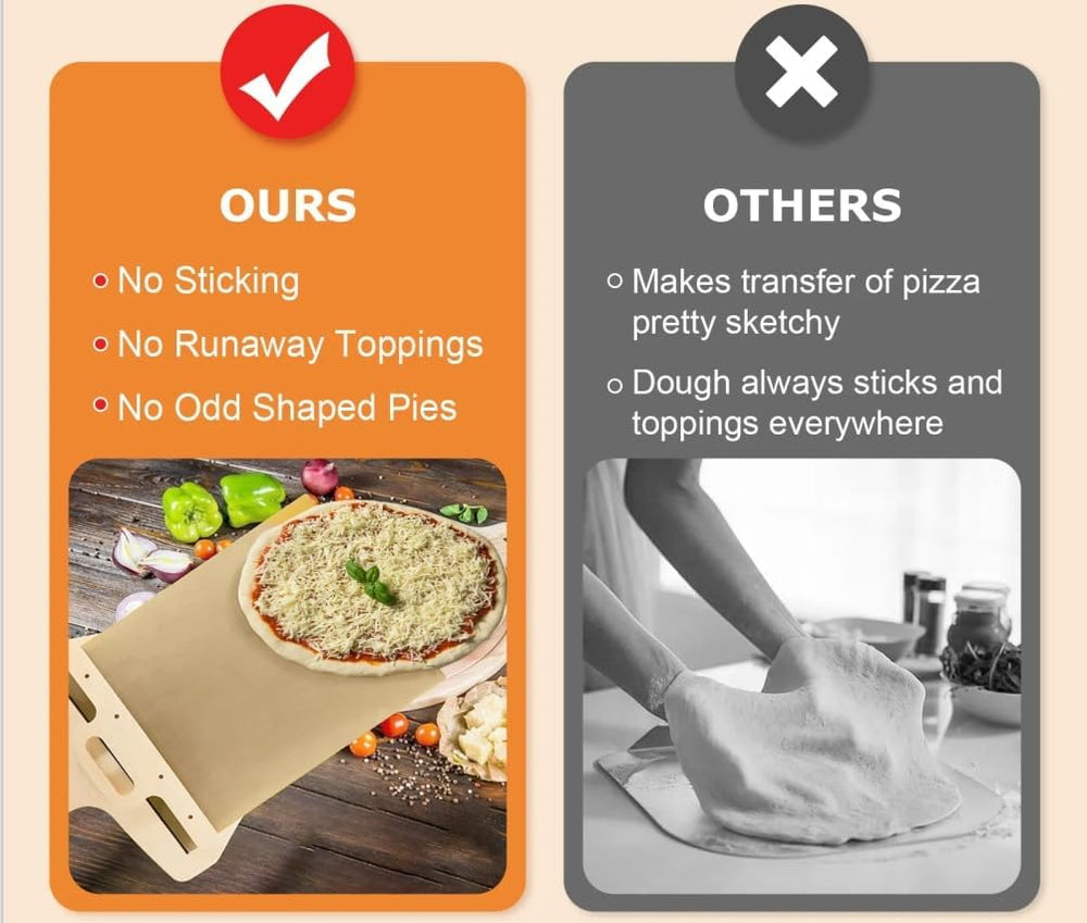 Sliding Pizza Peel Spatula Paddle Wooden Non-stick Shovel with Handle