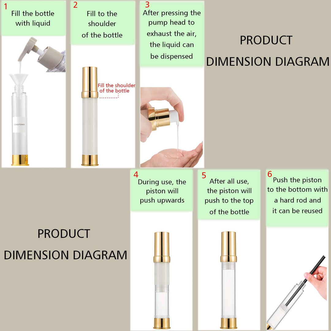 Vacuum Bottles for Liquids Refillable Empty Cosmetic Pump