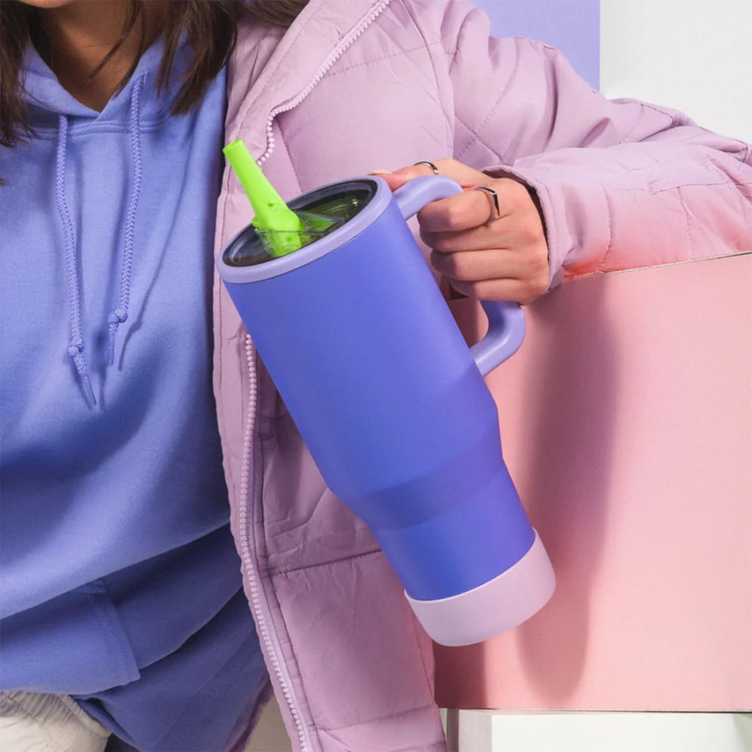 Stainless Steel Tumbler with Handle Straw Vacuum Insulated