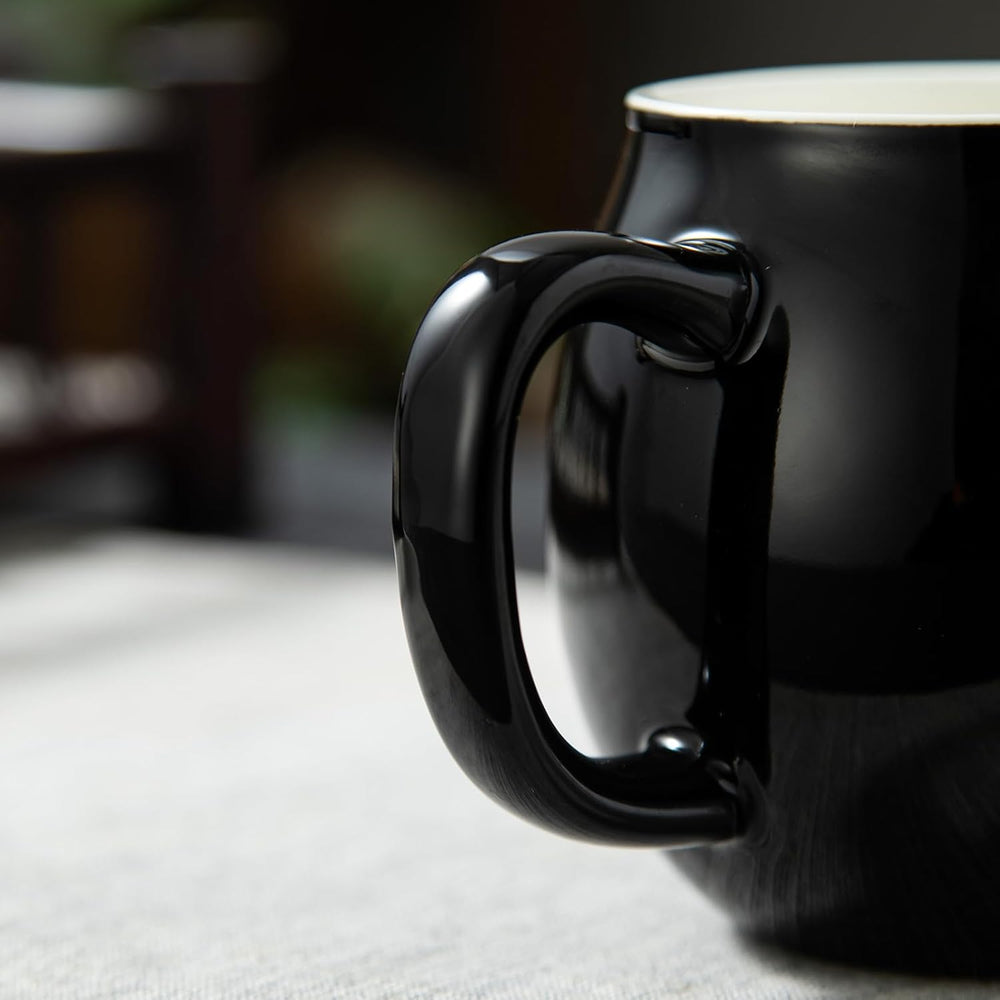 Ceramic Teacup with Infuser and Lid, Mug with Lid for Steeping (MOQ 10 Sets)