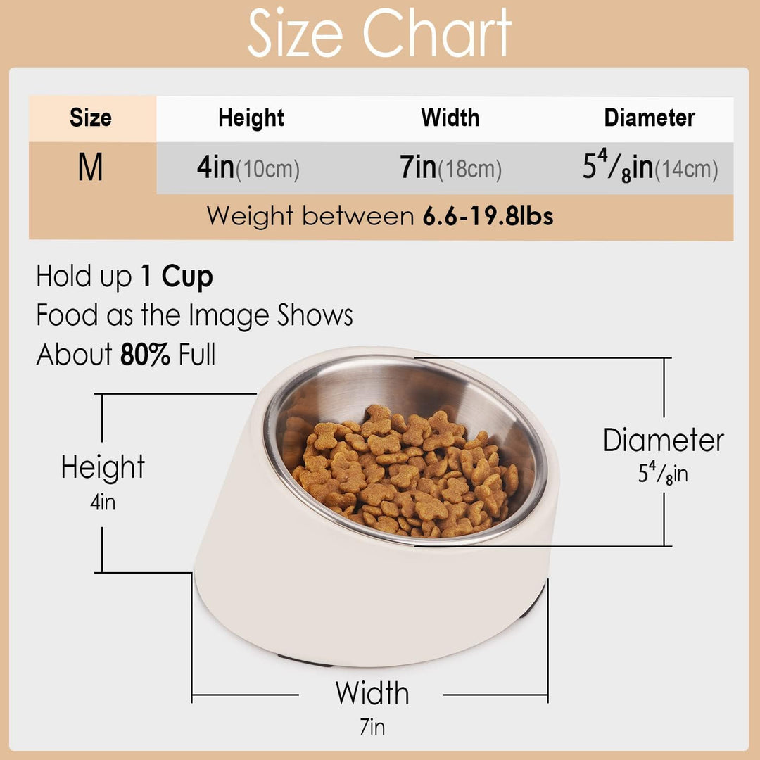 Slanted Bowl for Dogs and Cats Cup (MOQ 10 Sets)