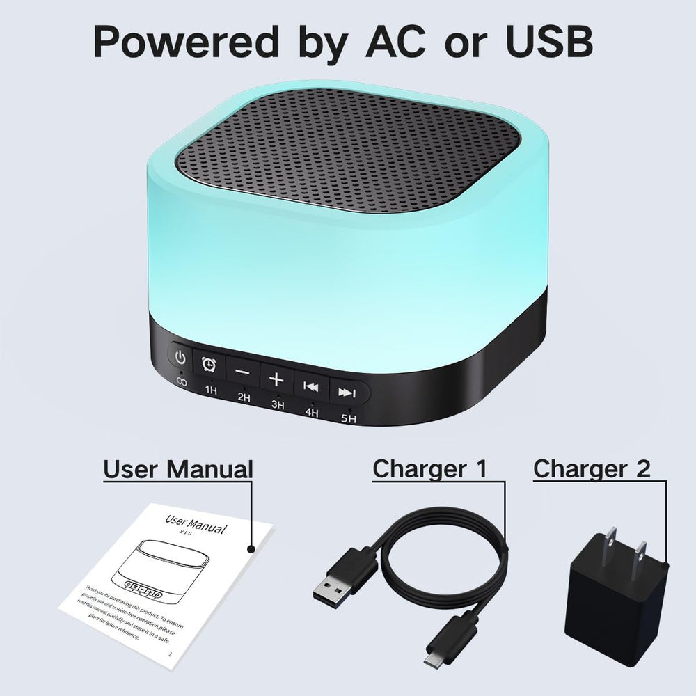 Sound Machine White Noise Machine with 25 Soothing Sounds 12 Colors Light with 10 Adjustable Levels (MOQ 10 Sets)
