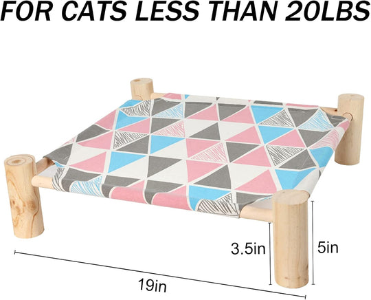 Raised Pet Hammock Bed, Wooden Frame Indoor Outdoor Dog Cot (MOQ 10 Sets)