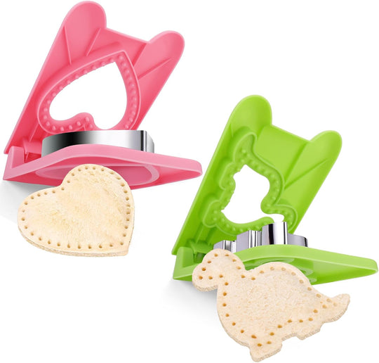 Sandwich Cutter & Sealer Set — Heart & Dino Bread Mold (MOQ 10 sets)