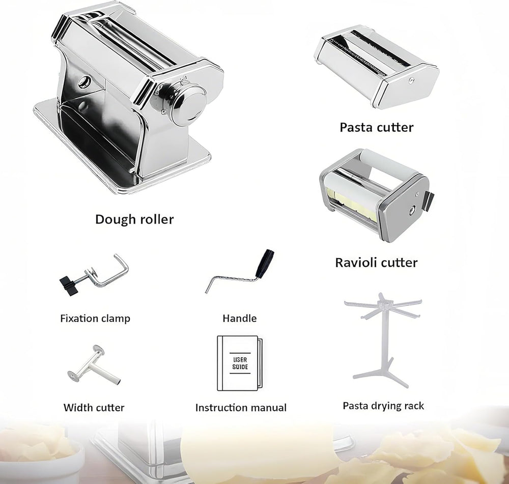 Household Fresh Manual Italy Pasta Maker Adjustable Settings (MOQ 10 Sets)