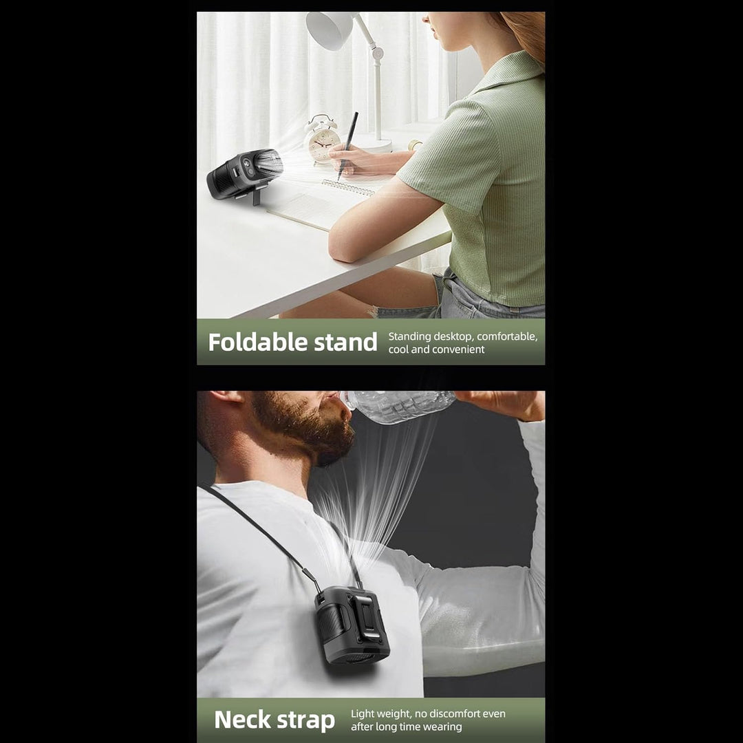 Camping Rechargeable Electric Waist Camp Cooling Fans with Flashlight