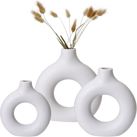 Aesthetic Boho Modern Small Round Cute Vases for Modern Minimalist Bohemian Decor (MOQ 10 sets)
