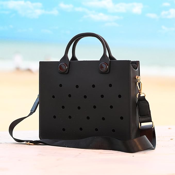 EVA Beach Bag Tote for Women, Waterproof Sandproof Lightweight Diy Charm Handbag
