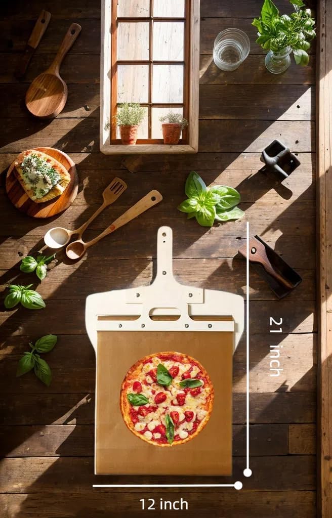 Sliding Pizza Peel Spatula Paddle Wooden Non-stick Shovel with Handle (MOQ 10 Sets)