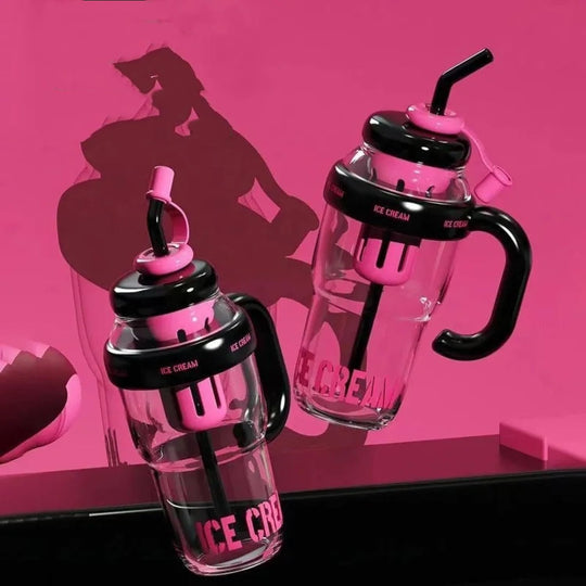 Big Belly Cup With Straw and Tea Filter