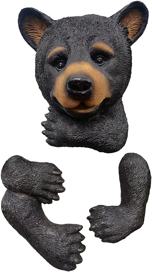 Bear Tree Peeker Garden Ornament Outdoor Decor Yard Art