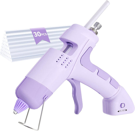 Cordless Hot Glue Gun Kit – Rechargeable 2600mAh Battery, Fast Preheat, Includes 30 Glue Sticks for Crafts, DIY & Repairs (MOQ 10 Sets)