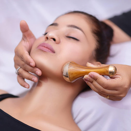 Ayurvedic Kansa Wand Face, Foot & Body Massager – 2-in-1 Bronze Massage Tool