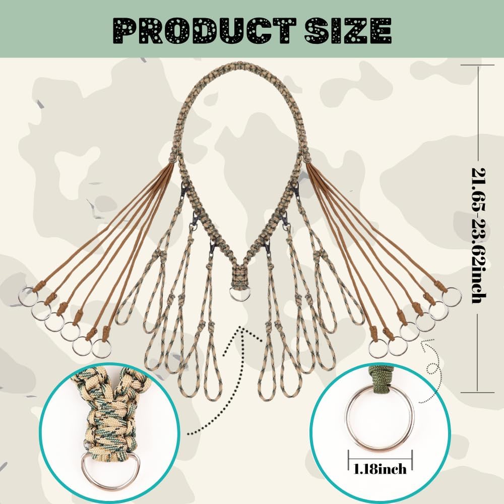 Paracord Game Duck Carrier 12 Drops Slip Ring Bird Tote Waterfowl Goose Hanger (MOQ 10 Sets)